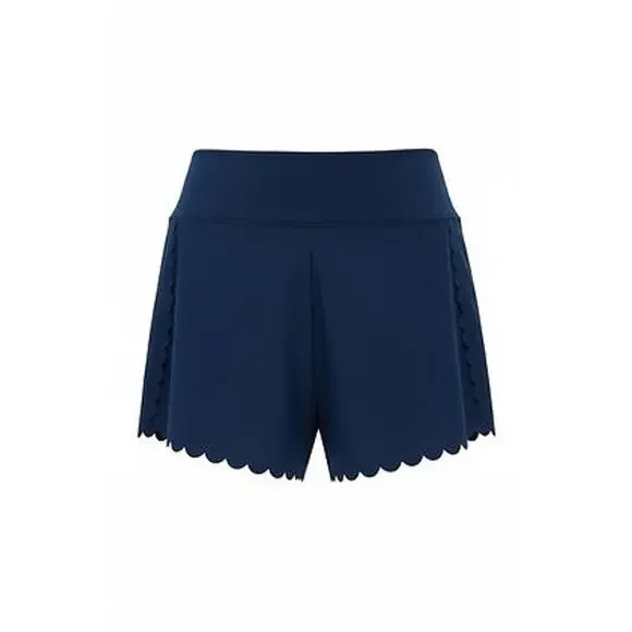 TUCKERNUCK SPORT Navy Scallop Performance Jersey Marisa Short Size L NWT